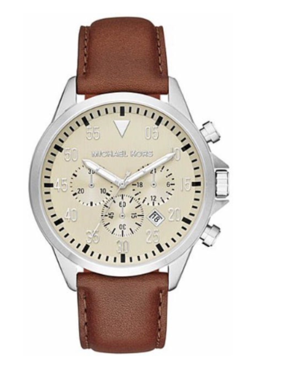 Men's Michael Kors Gage Brown Leather Chronograph Watch MK8441